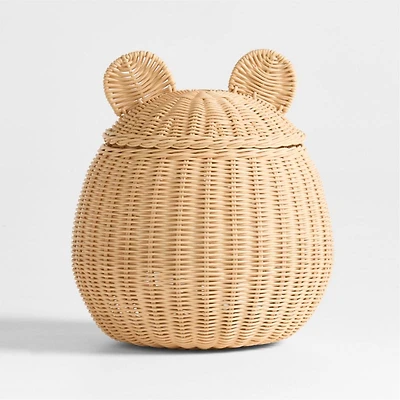 Wicker Bear Floor Storage Basket