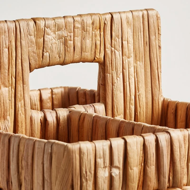 Wonderful Wicker Natural Woven 3-Compartment Diaper Caddy with Handles