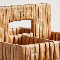 Wonderful Wicker Natural Woven 3-Compartment Diaper Caddy with Handles