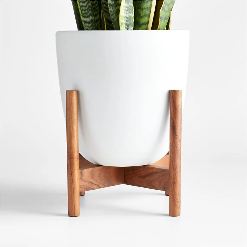 Willis 13.5" x 15.75" Medium White Ceramic Planter