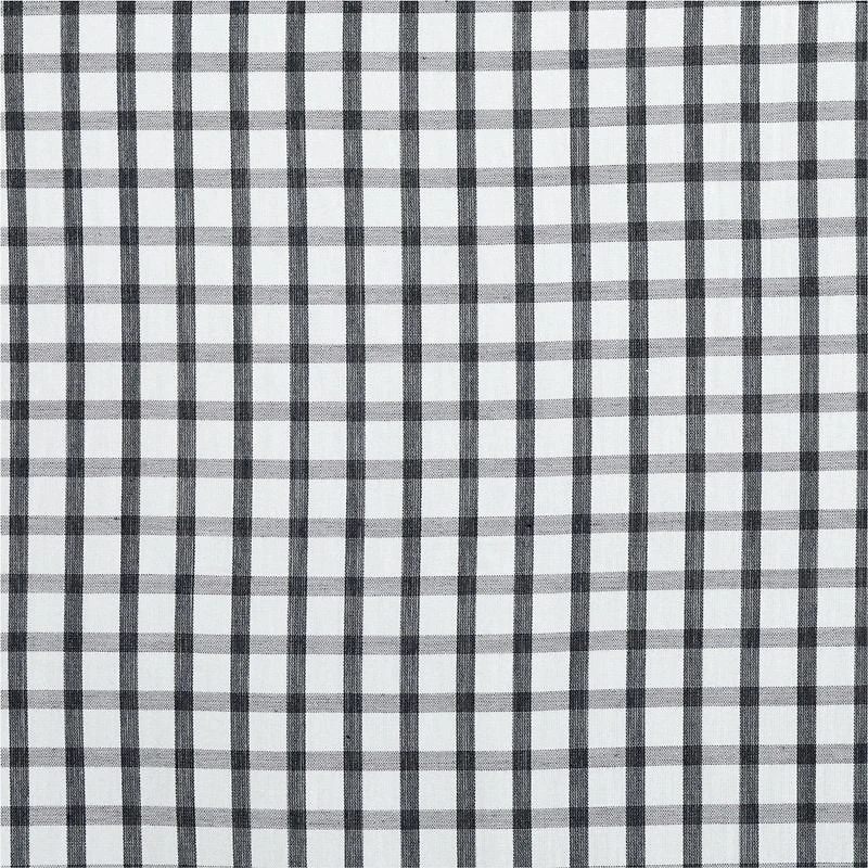 63" Grey Organic Cotton Windowpane Plaid Curtain Panel