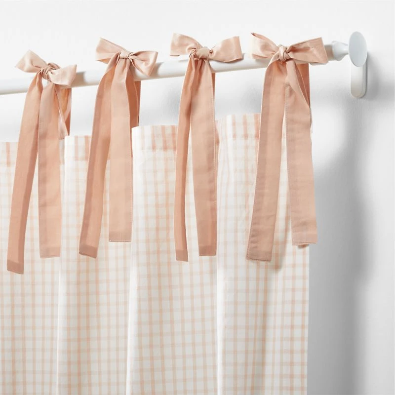 63" Organic Cotton Windowpane Plaid Curtain Panel