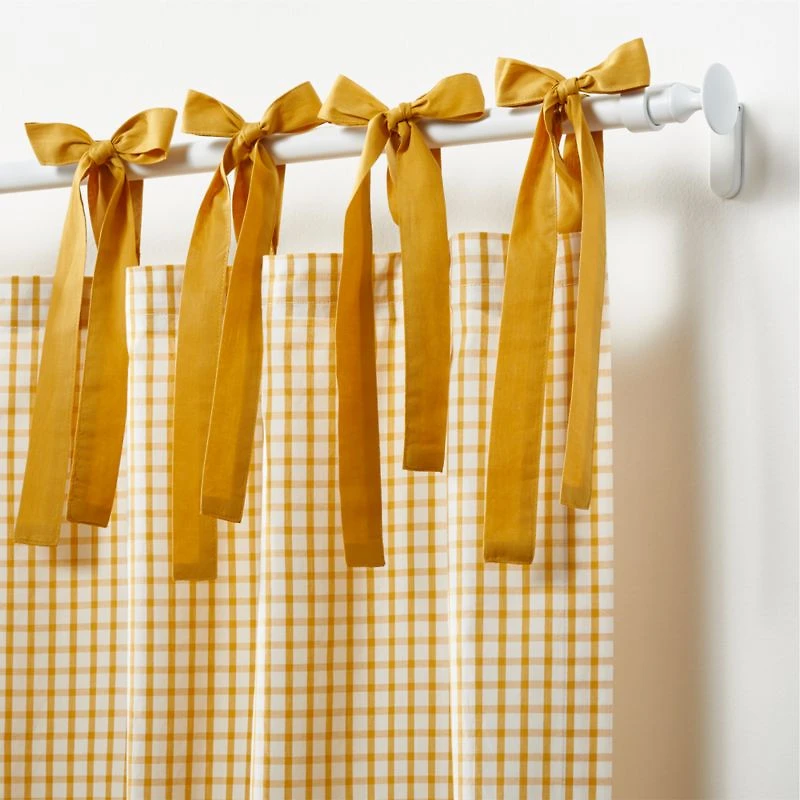 84" Organic Cotton Windowpane Plaid Curtain Panel