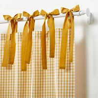 84" Organic Cotton Windowpane Plaid Curtain Panel