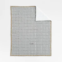 Grey Windowpane Plaid Organic Cotton Baby Crib Quilt