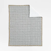 Grey Windowpane Plaid Organic Cotton Baby Crib Quilt