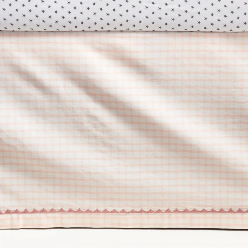 Windowpane Plaid Organic Cotton Baby Crib Skirt