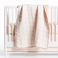 Windowpane Plaid Organic Cotton Baby Crib Skirt
