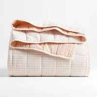 Pink Windowpane Plaid Kids Twin Quilt