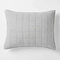 Kids Grey Windowpane Plaid Cotton Pillow Sham