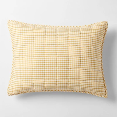 Yellow Windowpane Plaid Kids Pillow Sham