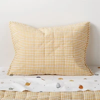 Yellow Windowpane Plaid Kids Pillow Sham