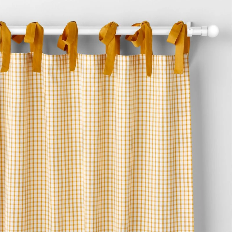 84" Organic Cotton Windowpane Plaid Curtain Panel