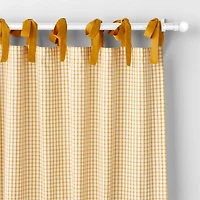 84" Organic Cotton Windowpane Plaid Curtain Panel