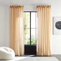 84" Organic Cotton Windowpane Plaid Curtain Panel