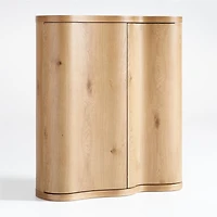 Winslow Natural Oak Wood Bar Cabinet by Jake Arnold