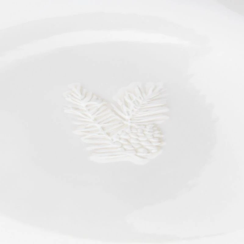 Winter Pinecone White Stoneware Appetizer Plate