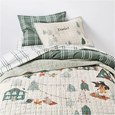 Winter Village Kantha Christmas Kids Full/Queen Quilt