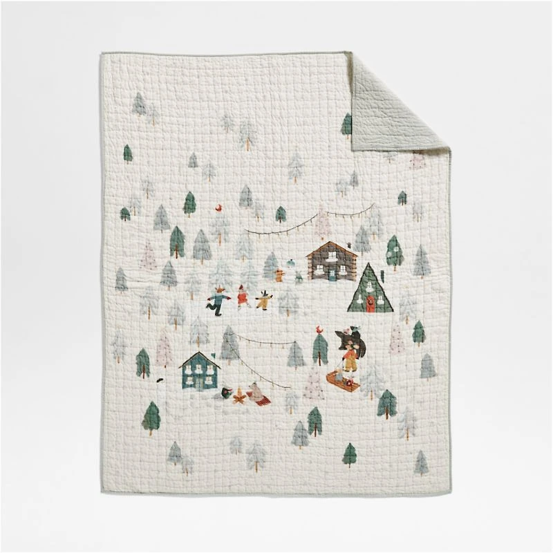 Winter Village Kantha Christmas Kids Full/Queen Quilt