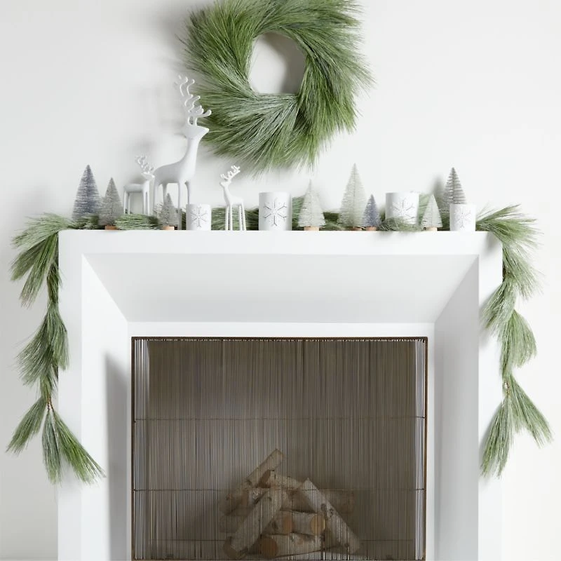 White Holiday Reindeer Decoration 9"