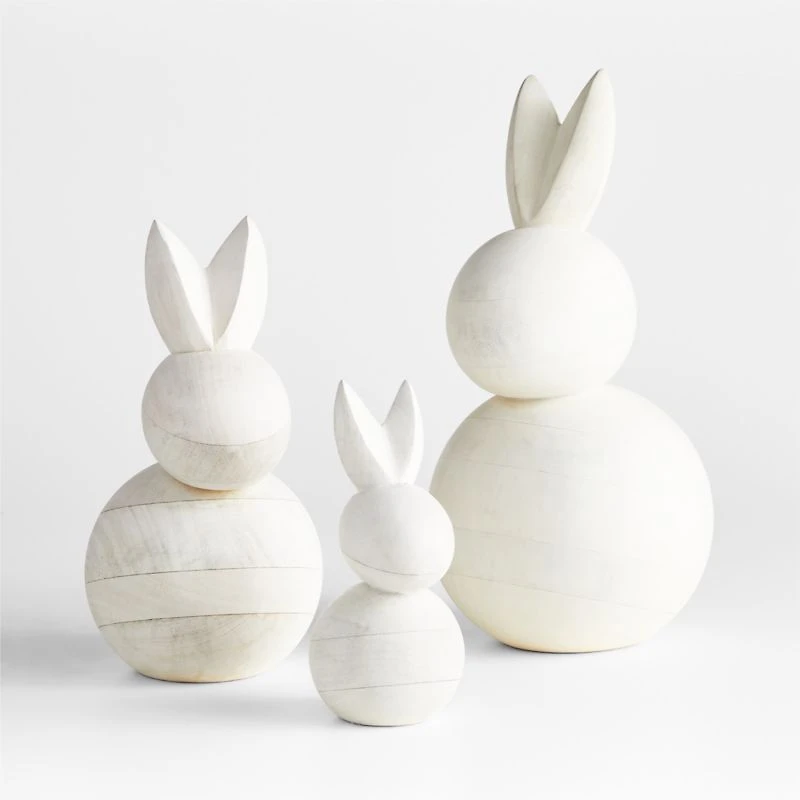 Medium Wood Bunny 9"
