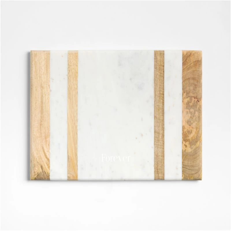 Wood and Marble Inlay Serving Board