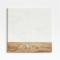 Wood Marble Square Platter