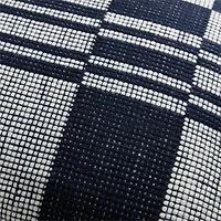Wool/Linen Plaid 22"x15" Deep Indigo Throw Pillow with Feather Insert