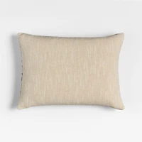 Wool/Linen Plaid 22"x15" Maple Brown Throw Pillow with Feather Insert