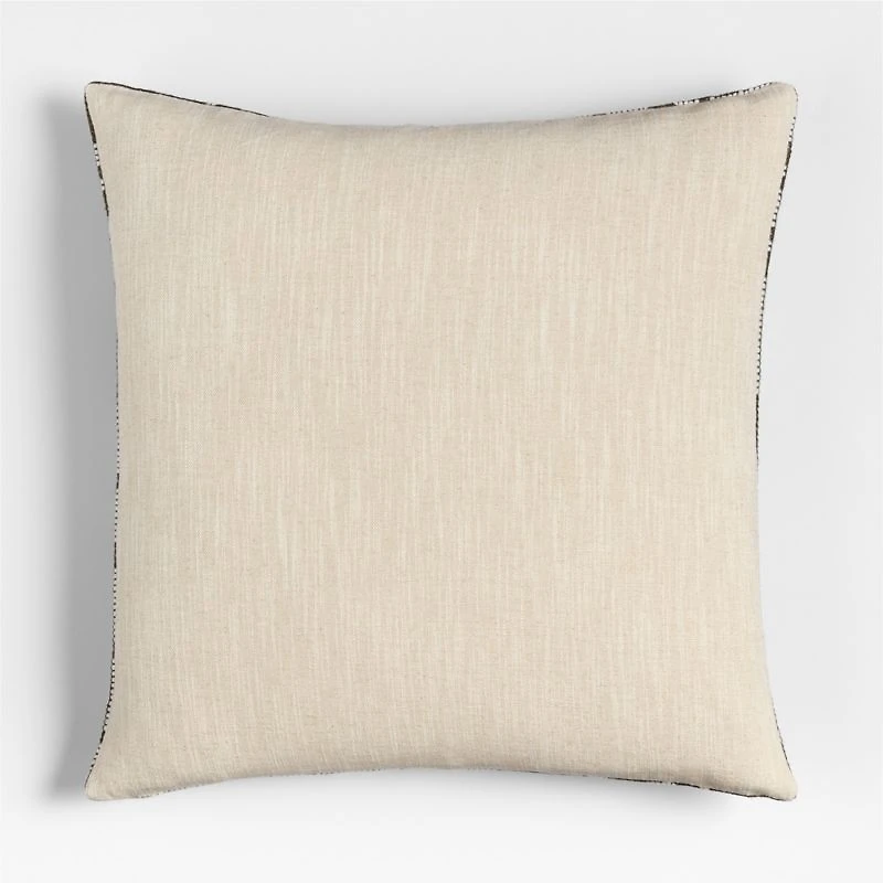 Wool/Linen Plaid 23"x23" Burnt Green Throw Pillow with Feather Insert