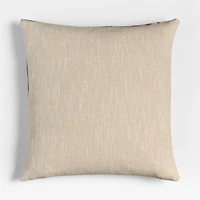 Wool/Linen Plaid 23"x23" Maple Brown Throw Pillow with Feather Insert