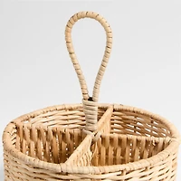 Woven Fiber 8" Flatware Caddy with Handle
