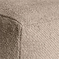 Woven Solid Sand Beige Performance 22"x22" Pouf Ottoman