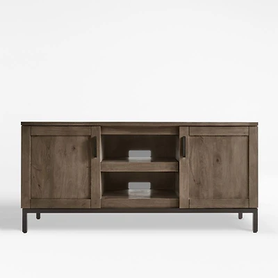 Wyatt 60" Brown Wood Storage Media Console