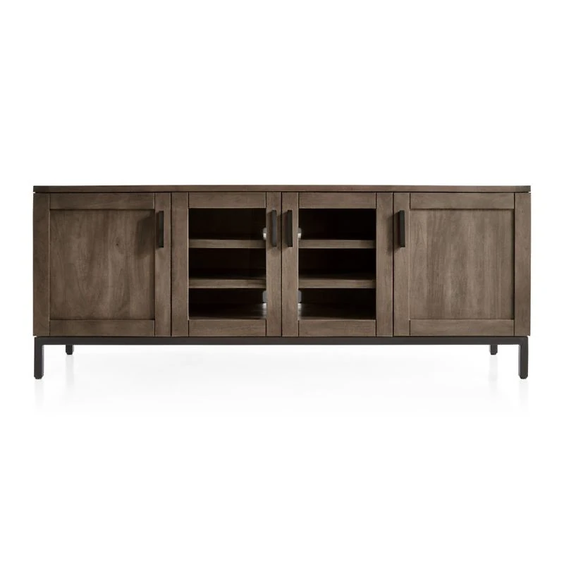 Wyatt 72" Brown Wood Storage Media Console
