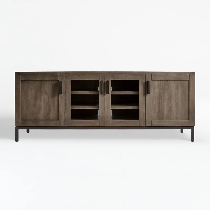 Wyatt 72" Brown Wood Storage Media Console