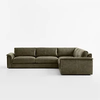 Wythe 3-Piece L-Shaped Leather Sectional Sofa