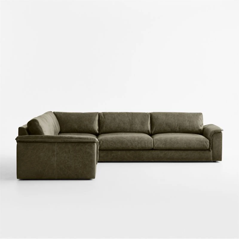 Wythe 3-Piece L-Shaped Leather Sectional Sofa