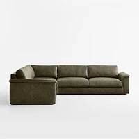 Wythe 3-Piece L-Shaped Leather Sectional Sofa