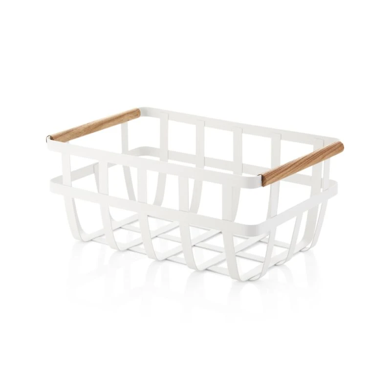 Yamazaki Tosca White Dual-Handle Storage Basket