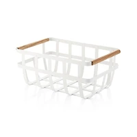 Yamazaki Tosca White Dual-Handle Storage Basket
