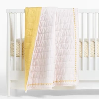 Shome Organic Patterned Yellow Baby Crib Fitted Sheet by John Robshaw