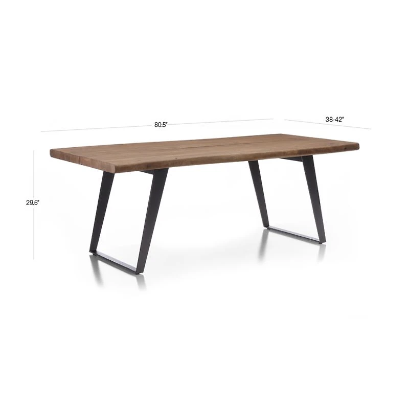 Yukon 80" Warm Acacia Live Edge Solid Wood Dining Table