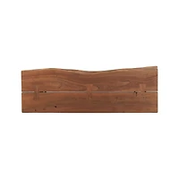 Yukon 57" Rectangular Warm Acacia Live Edge Solid Wood and Metal Console Table