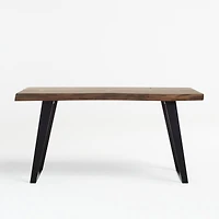 Yukon 57" Rectangular Warm Acacia Live Edge Solid Wood and Metal Console Table