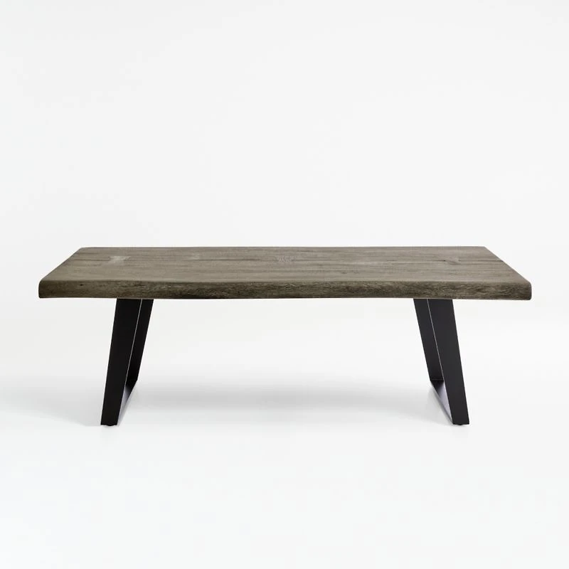 Yukon Weathered Grey Live Edge Solid Wood 54" Rectangular Coffee Table