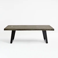 Yukon Weathered Grey Live Edge Solid Wood 54" Rectangular Coffee Table