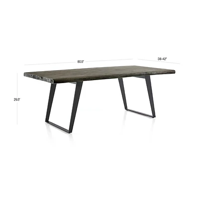 Yukon 80" Weathered Grey Live Edge Solid Wood Dining Table