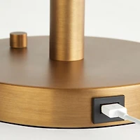 Zain Brass Table Lamp with USB Port 18"