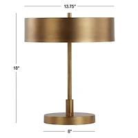 Zain Brass Table Lamps with USB Ports, Set of 2